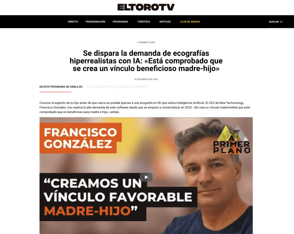 La demanda de ecografías hiperrealistas con inteligencia artificial sigue en aumento, según El Toro TV